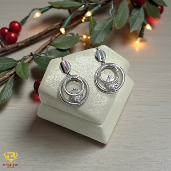 Bông tai vàng trắng (mã BT 42612)